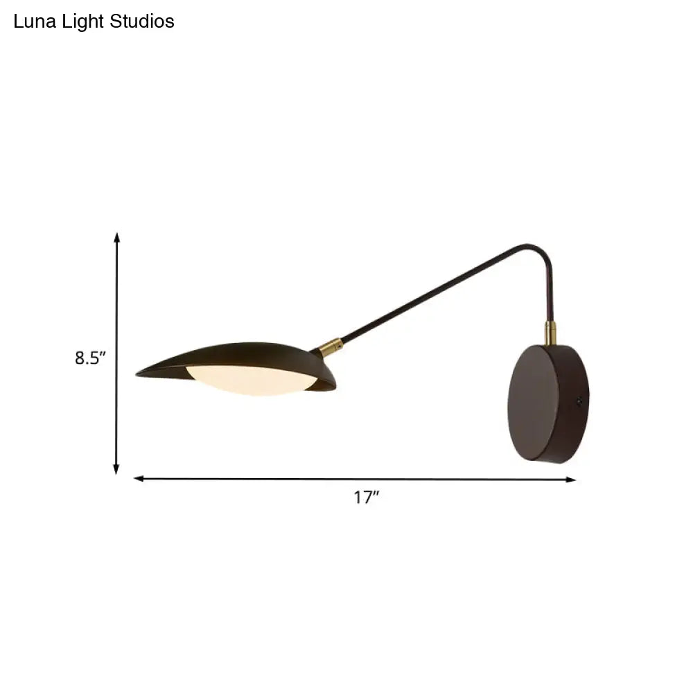 DecorBites™ Adjustable Arm Metallic LED Wall Lamp for Modern Bedroom Décor in Coffee