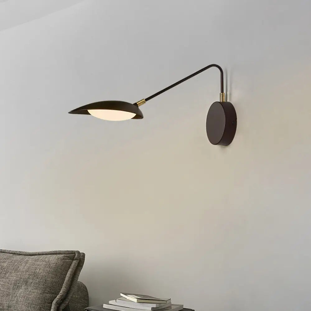 DecorBites™ Adjustable Arm Metallic LED Wall Lamp for Modern Bedroom Décor in Coffee