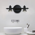 DecorBites™ Adjustable Black Wall Light Fixture with 2 Arms and Simplicity 2-Head Design - Ideal for Bathroom Vanity Lighting