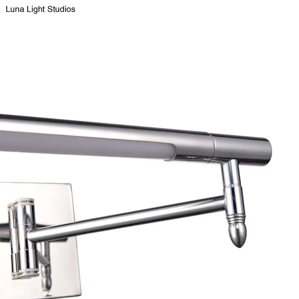 DecorBites™ Adjustable LED Vanity Sconce with Metallic Mini Cylinder and Round/Square Backplate in Silver - Warm/White Lighting
