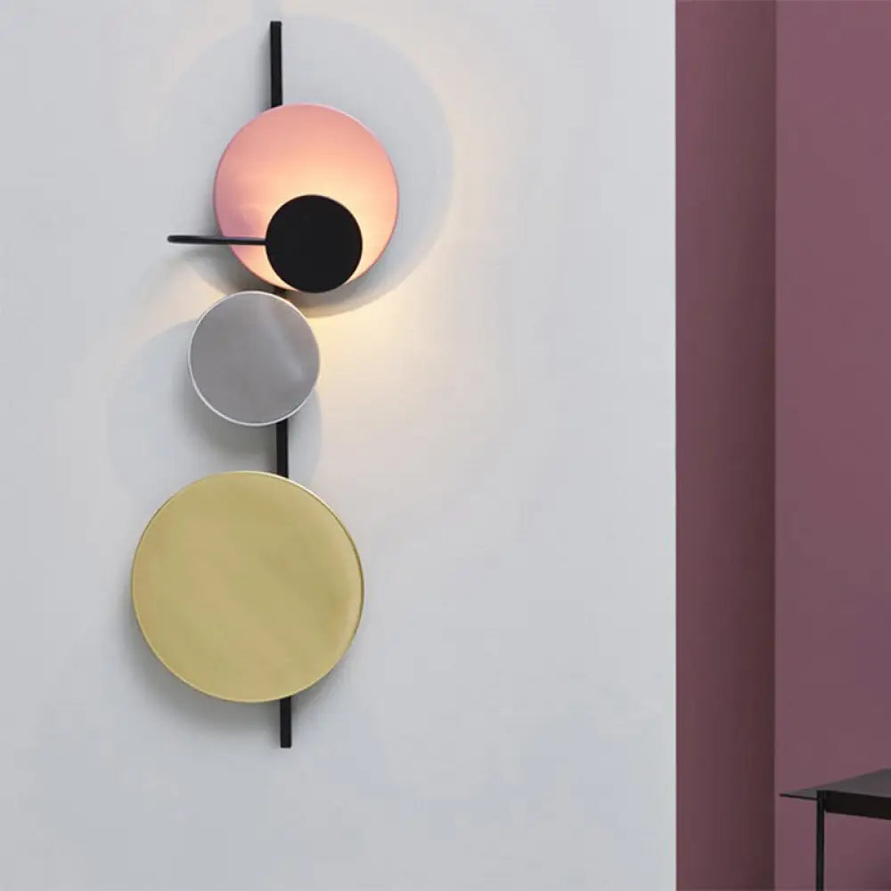 DecorBites™ Adjustable Metallic LED Wall Light: Contemporary Sconce Fixture for Living Room in Red/Pink/Blue