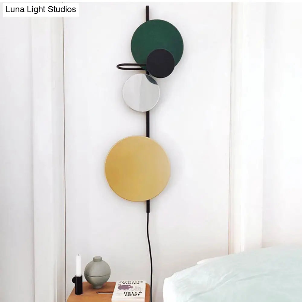 DecorBites™ Adjustable Metallic LED Wall Light: Contemporary Sconce Fixture for Living Room in Red/Pink/Blue