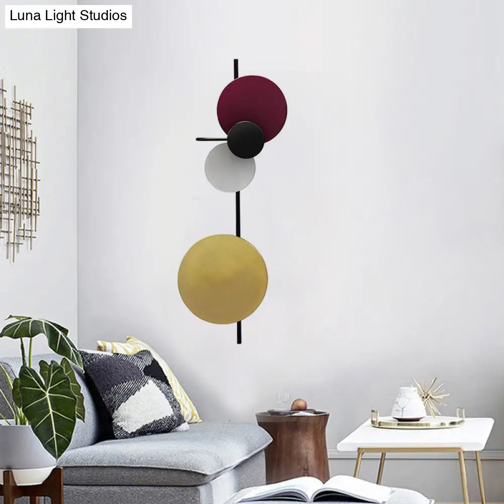 DecorBites™ Adjustable Metallic LED Wall Light: Contemporary Sconce Fixture for Living Room in Red/Pink/Blue