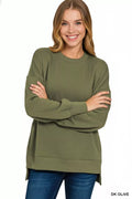Fleece Hi-low Boyfriend Sweatshirts with Pockets