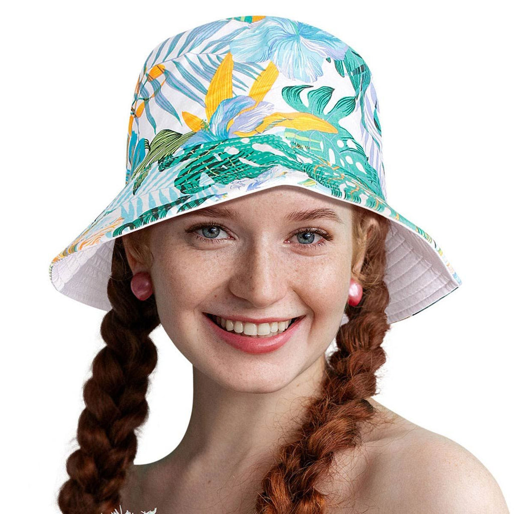 Reversible Green Tropical Hat – Stylish Casual Fashion Accessory
