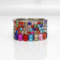 Tennis Bracelets Silver Multicolor Crystal Set Stylish Jewelry