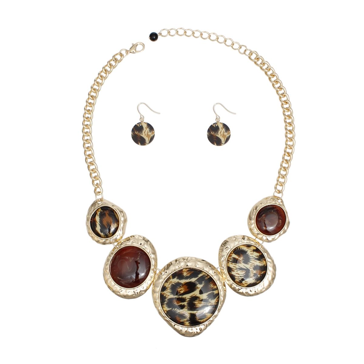 Statement Necklace Leopard Print Gold Collar Animal Artistry Stylish Jewelry