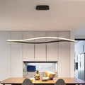 DecorBites™ Aluminum Leaf Drop Pendant LED Island Lamp - Simplicity Black/White, Warm/White Light - 31.5"/39" Wide