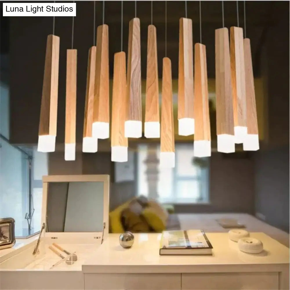 DecorBites™ Amani - Nordic Minimalist Wood Art Pendant Lamp