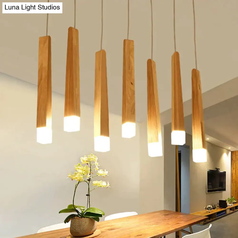 DecorBites™ Amani - Nordic Minimalist Wood Art Pendant Lamp
