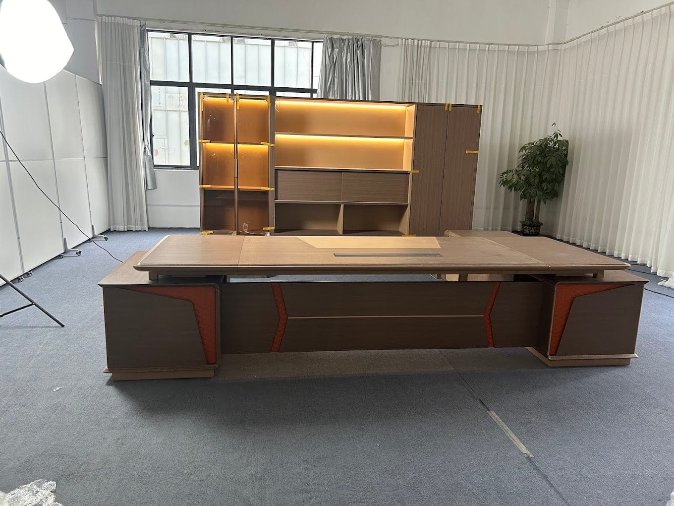 Posh · Modern Office Shelves w/ Lighting & Storage