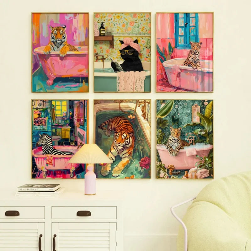 DecorBites™ Animal Canvas Art - Tiger, Zebra, Cat