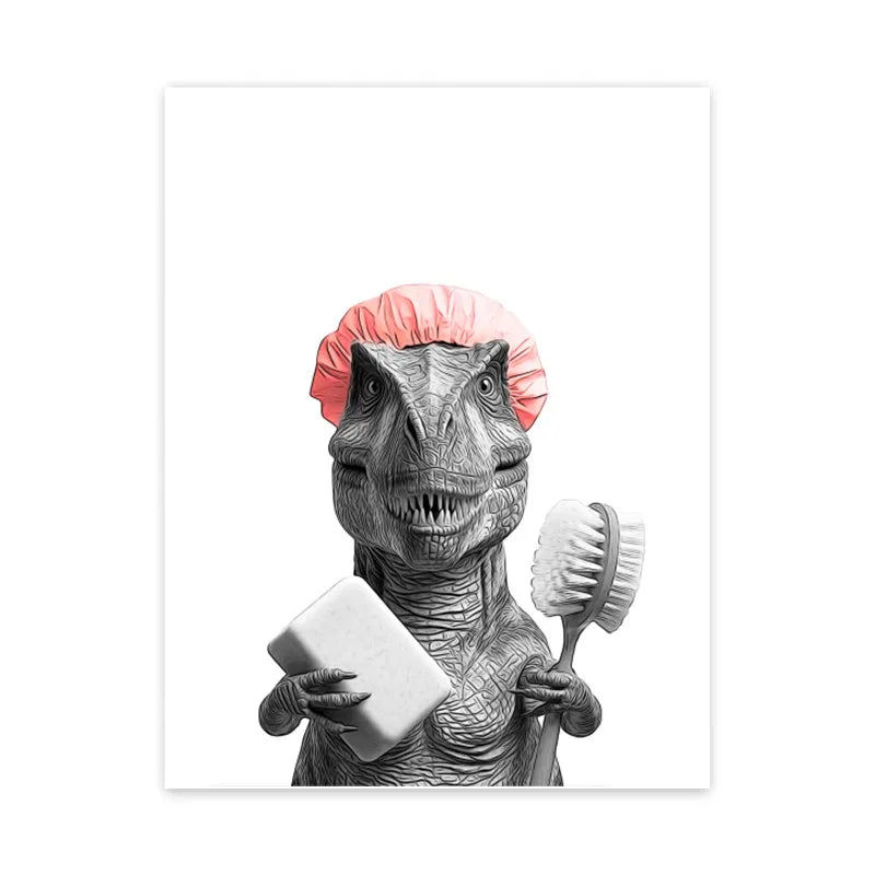 DecorBites™ Animal Funny Bathroom Poster Wall Art
