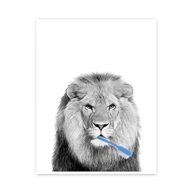 DecorBites™ Animal Funny Bathroom Poster Wall Art