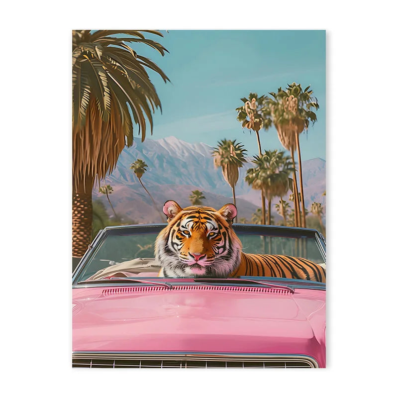 DecorBites™ Animal Theme Canvas Wall Art Tiger Zebra Cat
