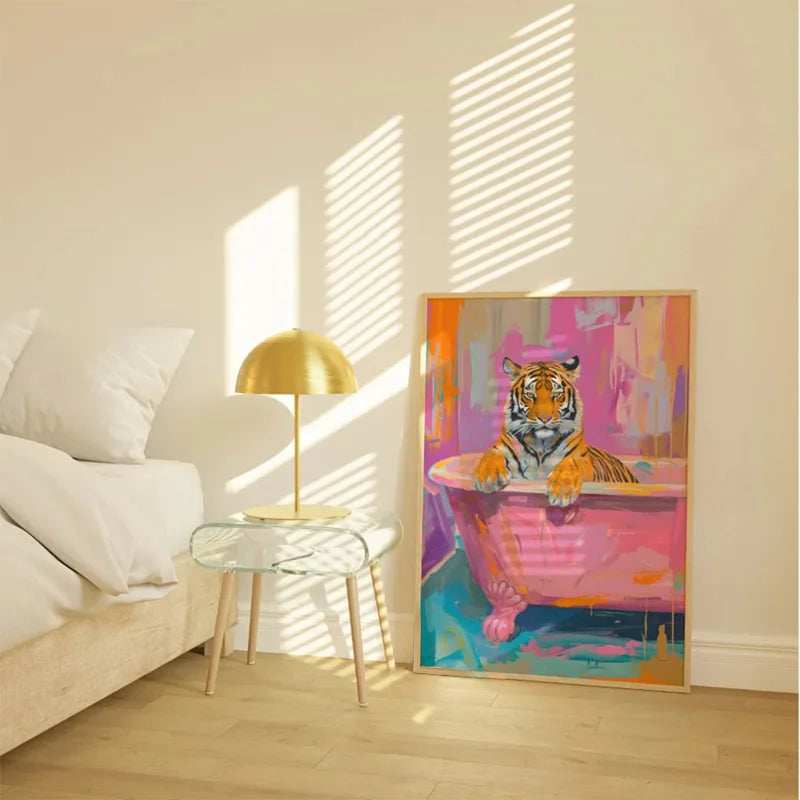 DecorBites™ Animal Theme Canvas Wall Art Tiger Zebra Cat