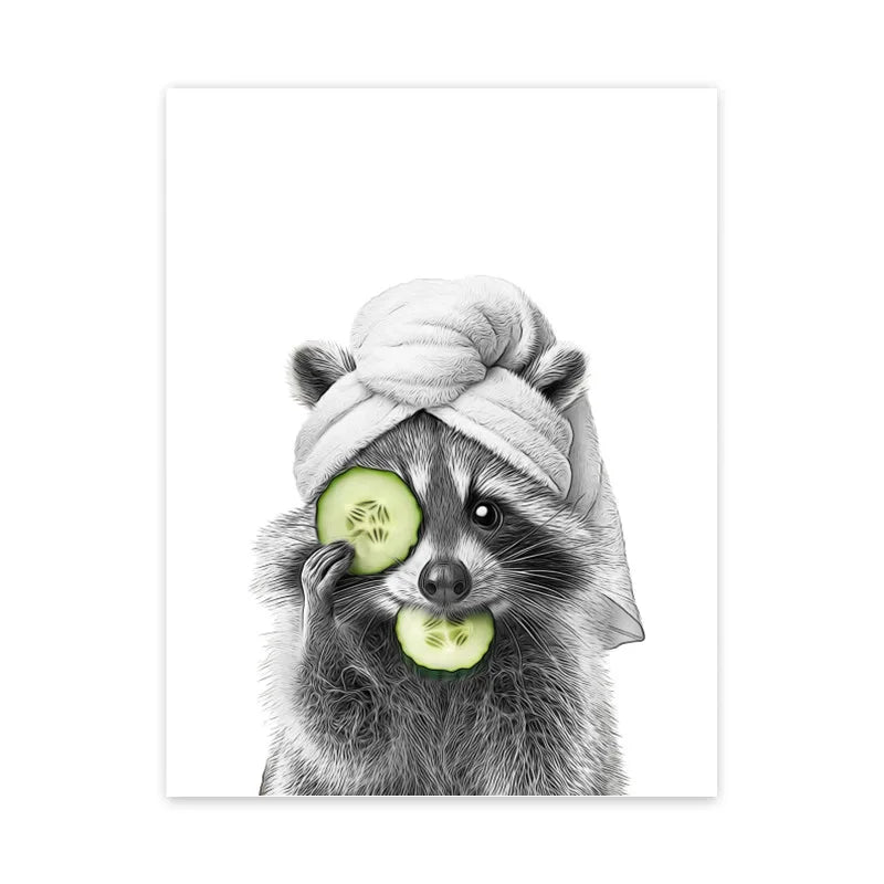 DecorBites™ Animals Bathroom Poster Wall Art Home Decor