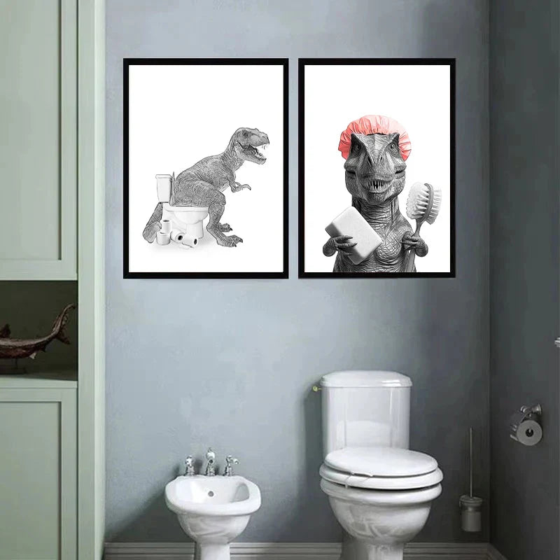 DecorBites™ Animals Bathroom Poster Wall Art Home Decor