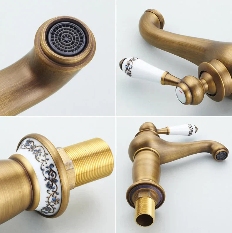 DecorBites™ Antique Bronze Bathroom Faucet Single Handle Mixer