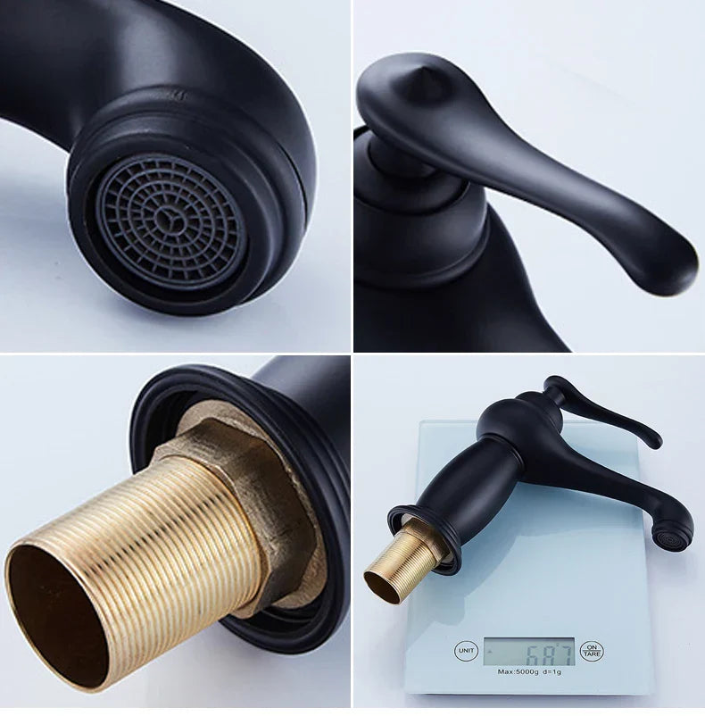 DecorBites™ Antique Bronze Bathroom Faucet Single Handle Mixer