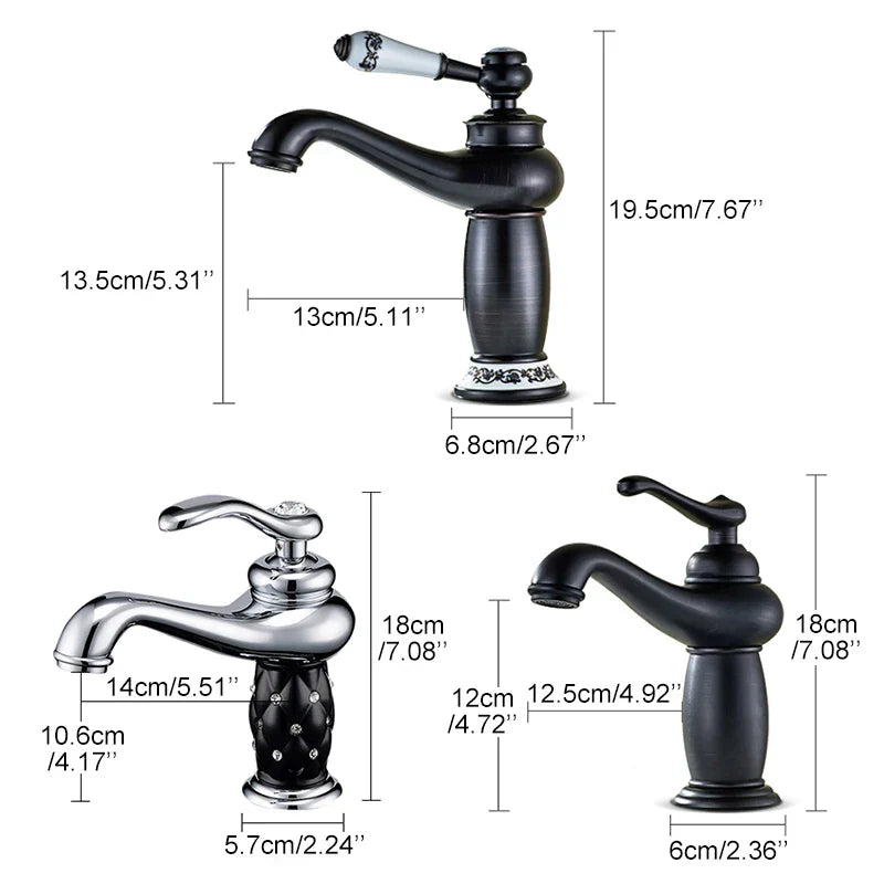 DecorBites™ Antique Bronze Bathroom Faucet Single Handle Mixer