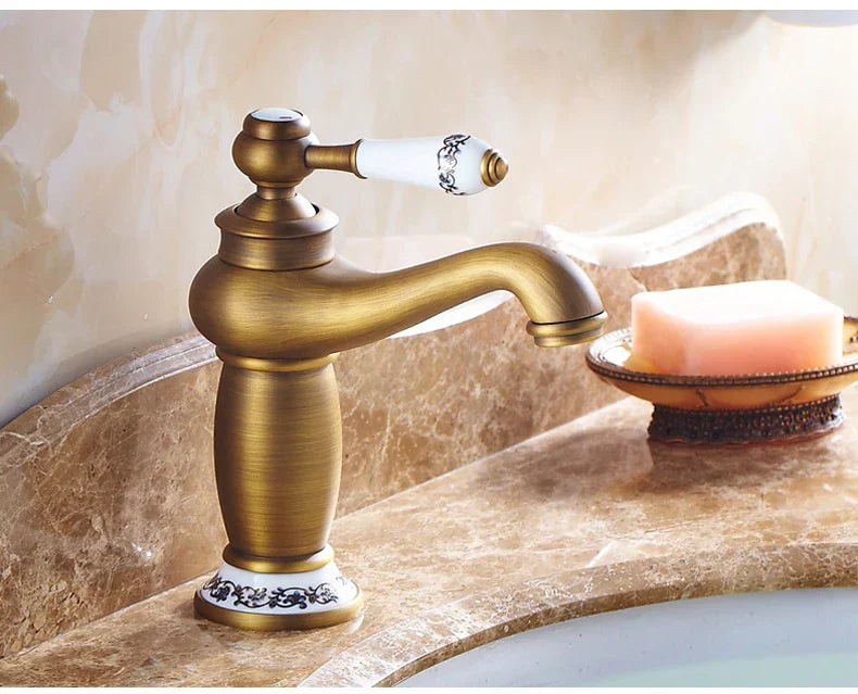 DecorBites™ Antique Bronze Bathroom Faucet Single Handle Mixer
