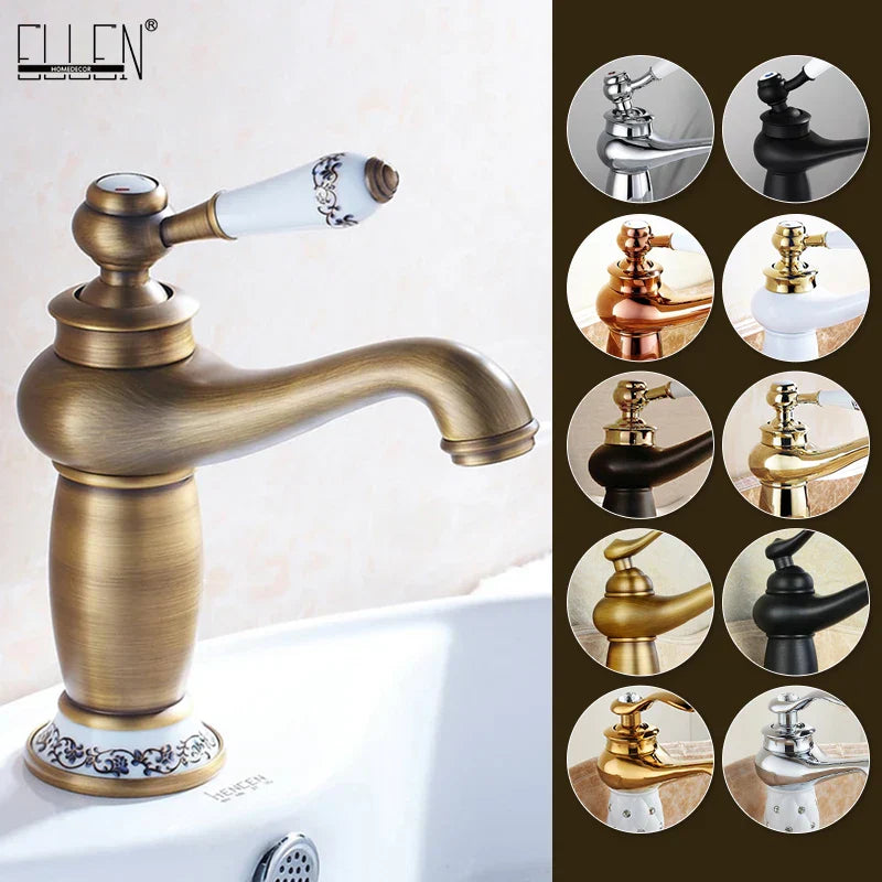 DecorBites™ Antique Bronze Bathroom Faucet Single Handle Mixer