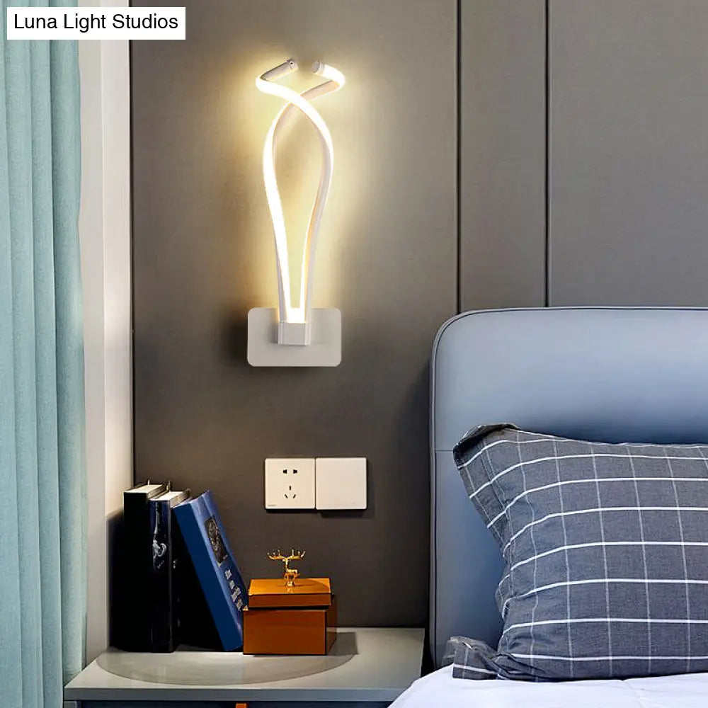 DecorBites™ Art Deco Twisting LED Wall Sconce: Metal Edition for Bedroom Lighting