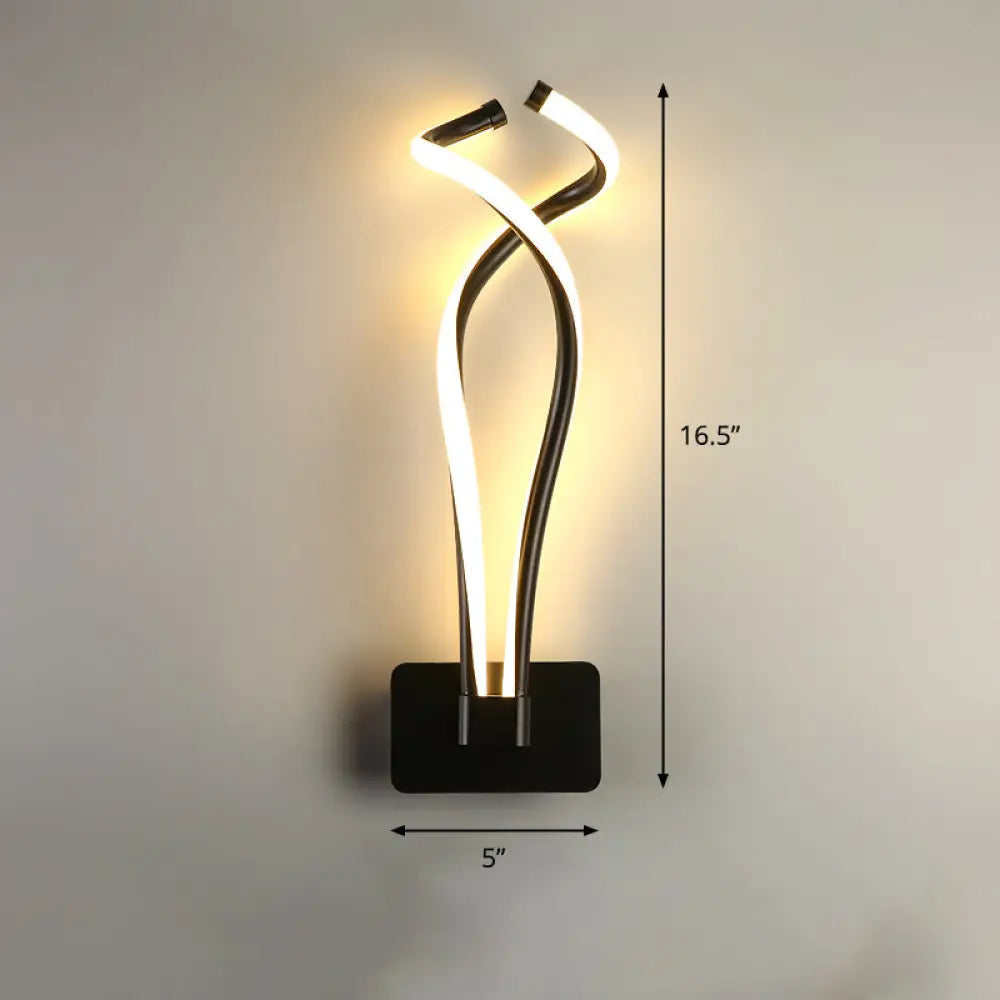 DecorBites™ Art Deco Twisting LED Wall Sconce: Metal Edition for Bedroom Lighting