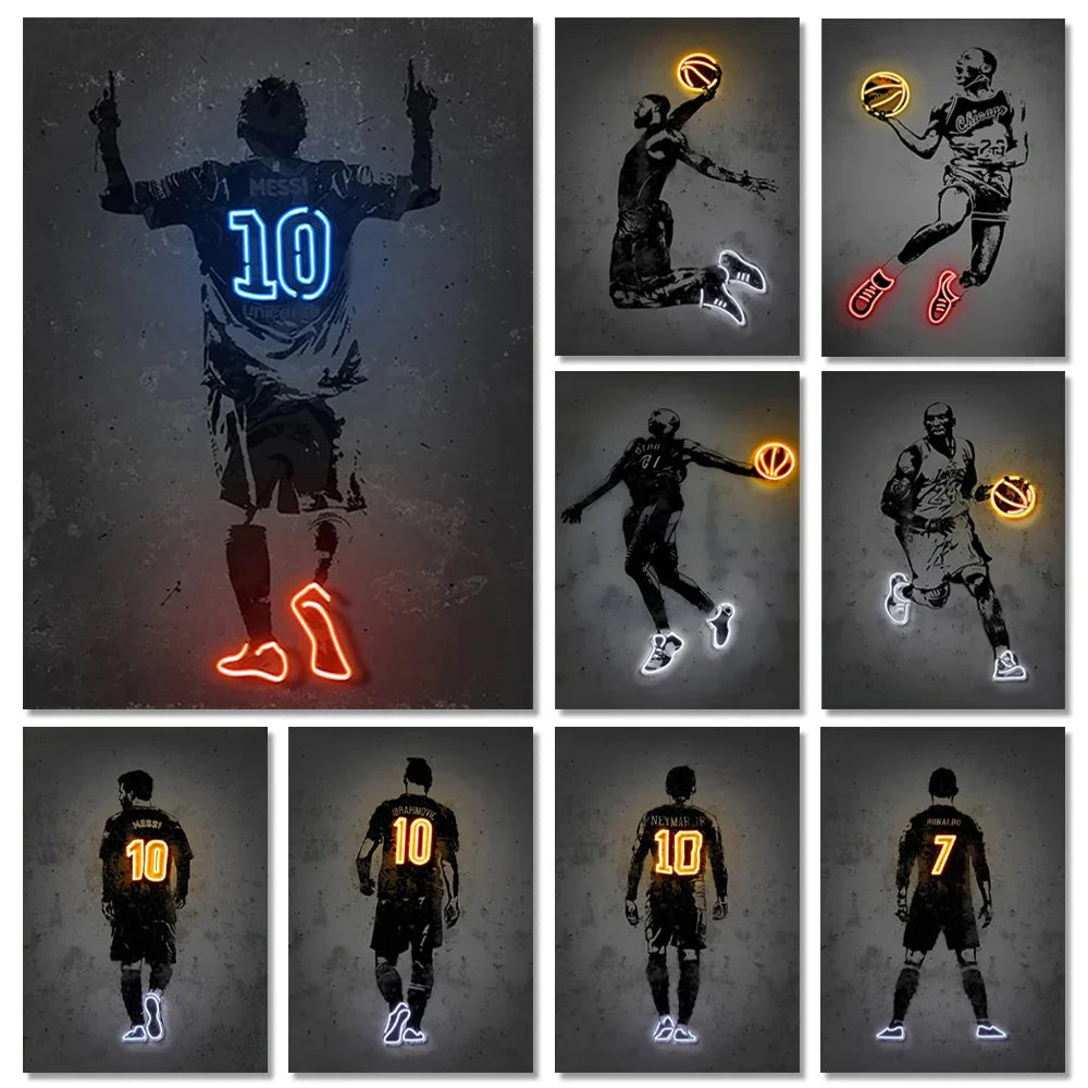 DecorBites™ Athlete Pop Art Canvas Prints for Home