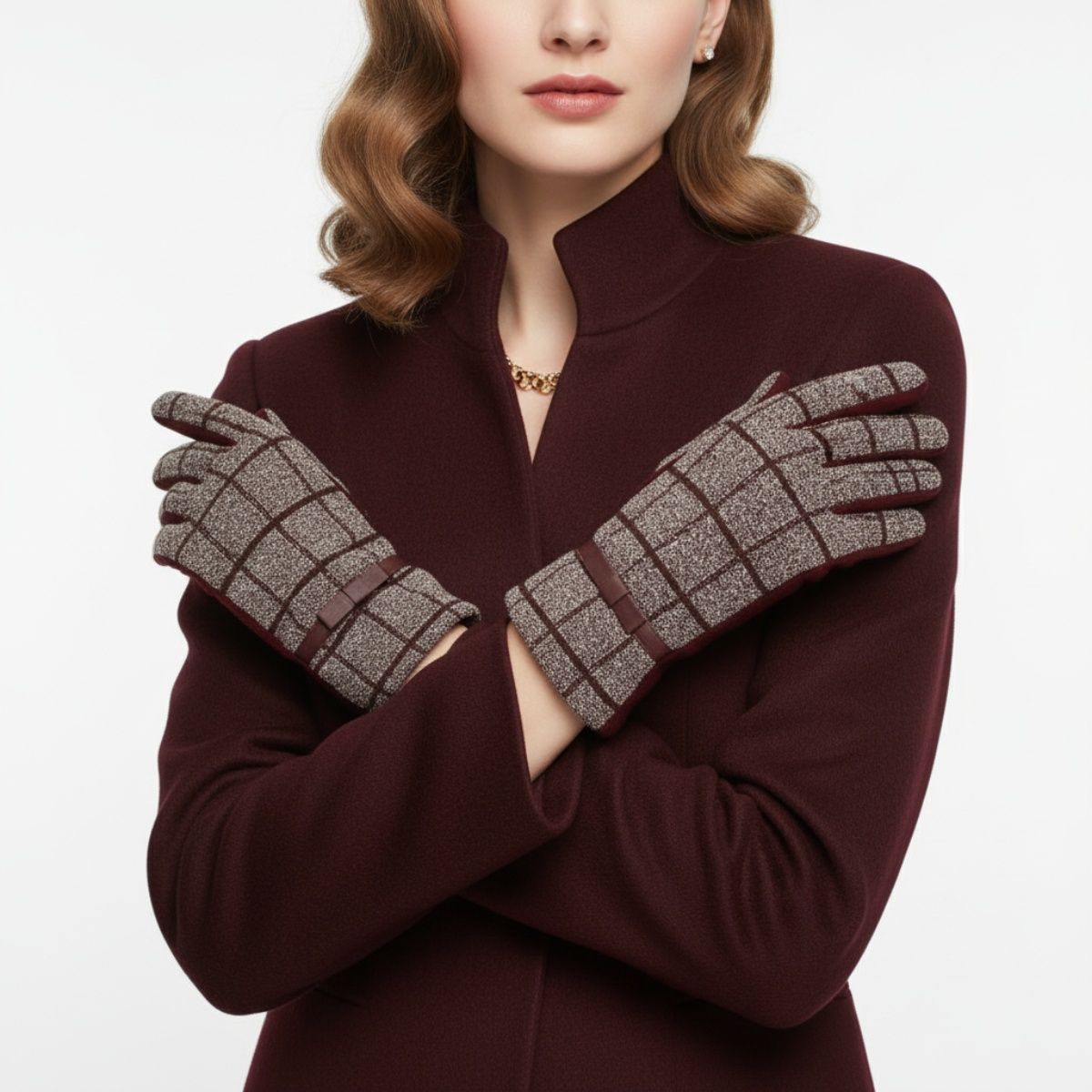 Women’s Touchscreen Winter Gloves Plaid Stylish Casual