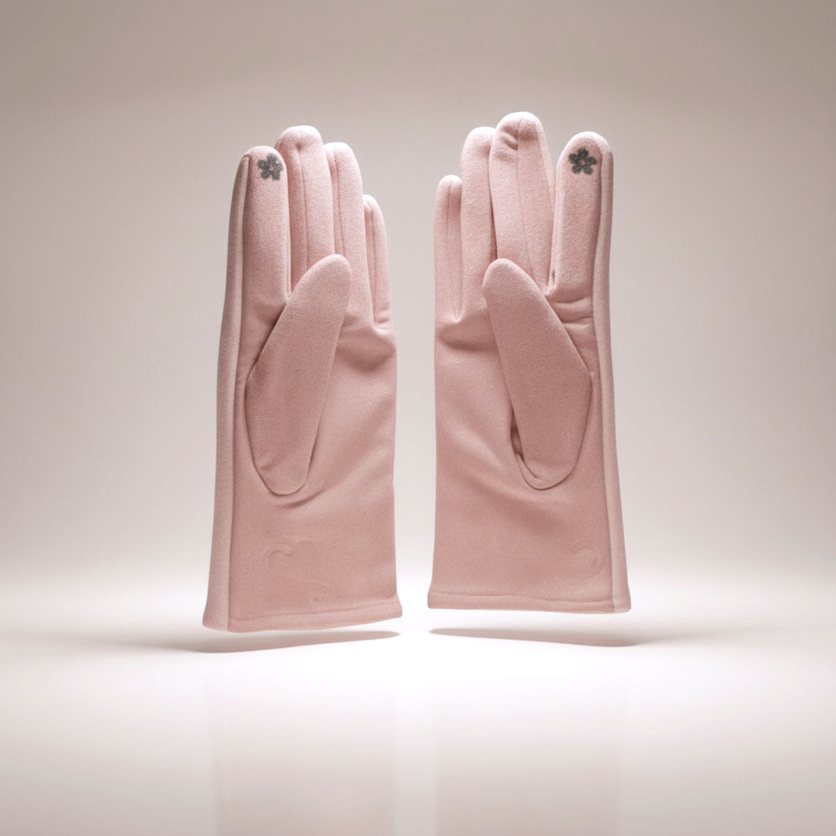 Winter Woolen Touchscreen Gloves Pink Cute Rabbit Design Stylish