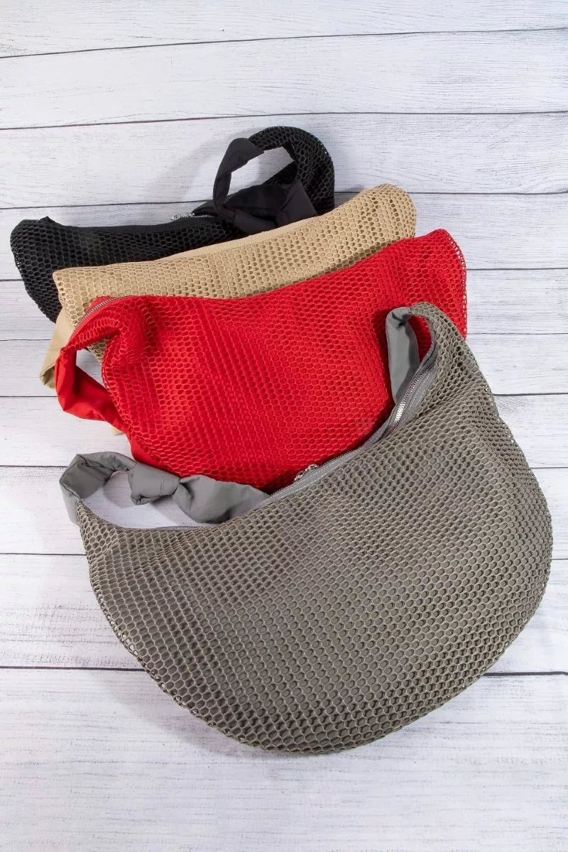 Textured Mesh Knot Shoulder Bag