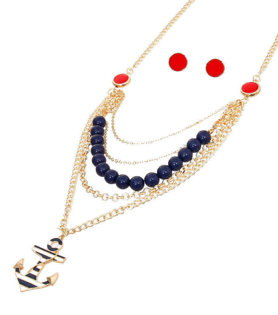 Statement Sea Theme Necklace Set Stylish Fashion Jewelry Accessories