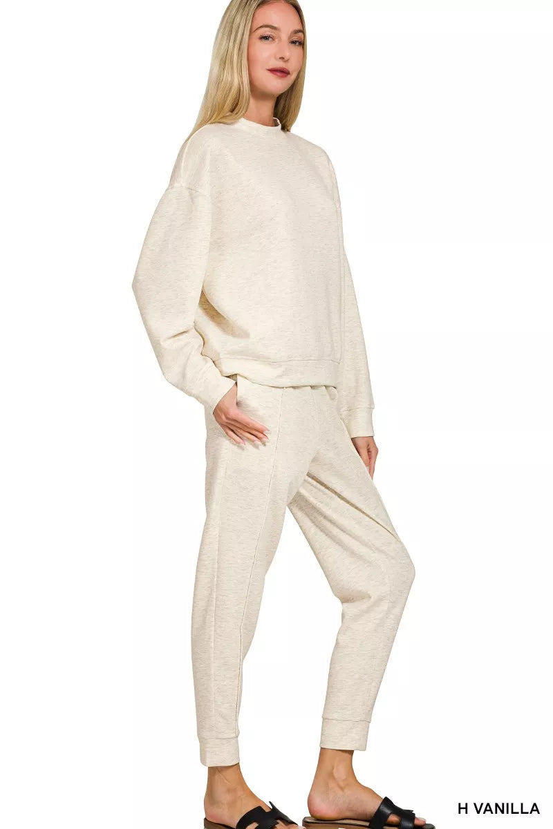 I am a Fashion Junky Scuba Mock Neck Sweatshirt and Joggers Set
