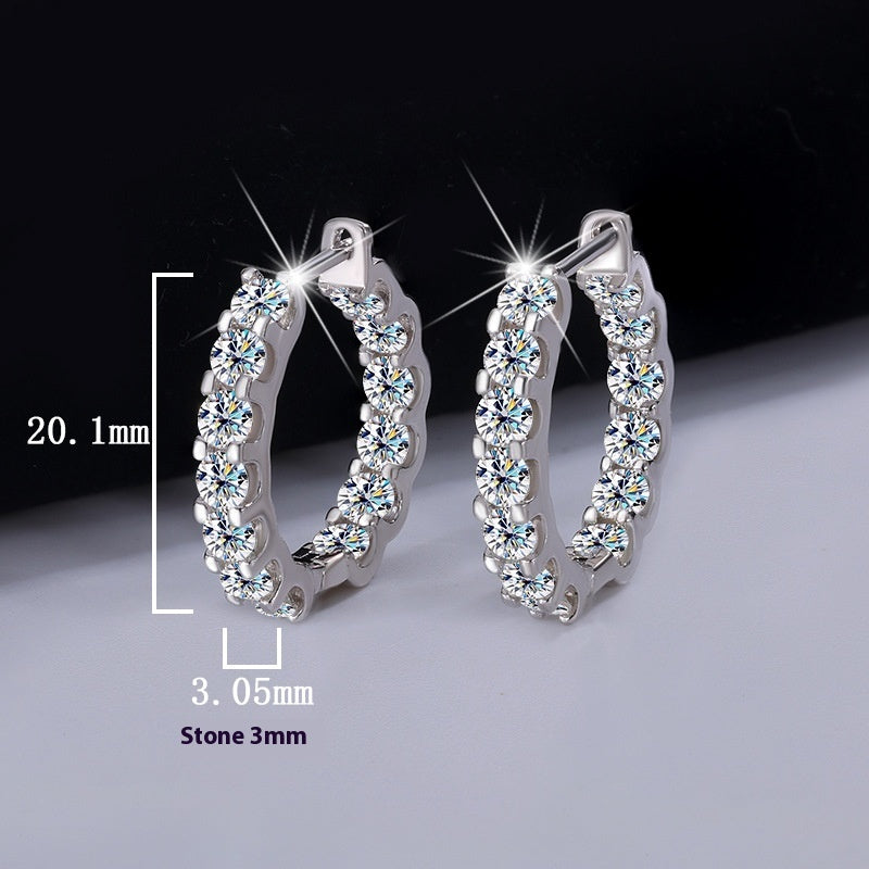 S925 Silver Moissanite Full Diamond Earrings