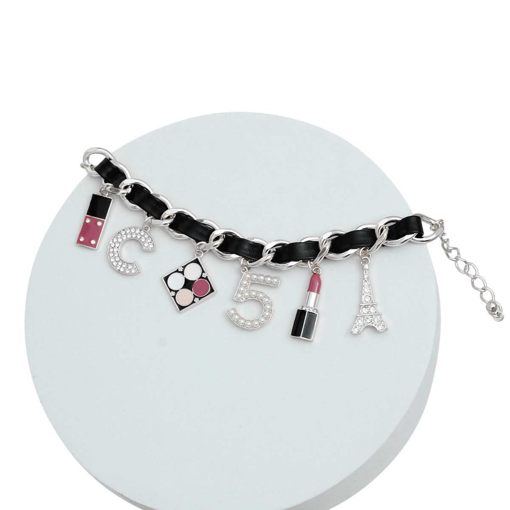 Designer Bracelet Silver and Black Stylish Boutique Jewelry