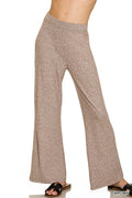Soft Elastic Waisted Flare Pants