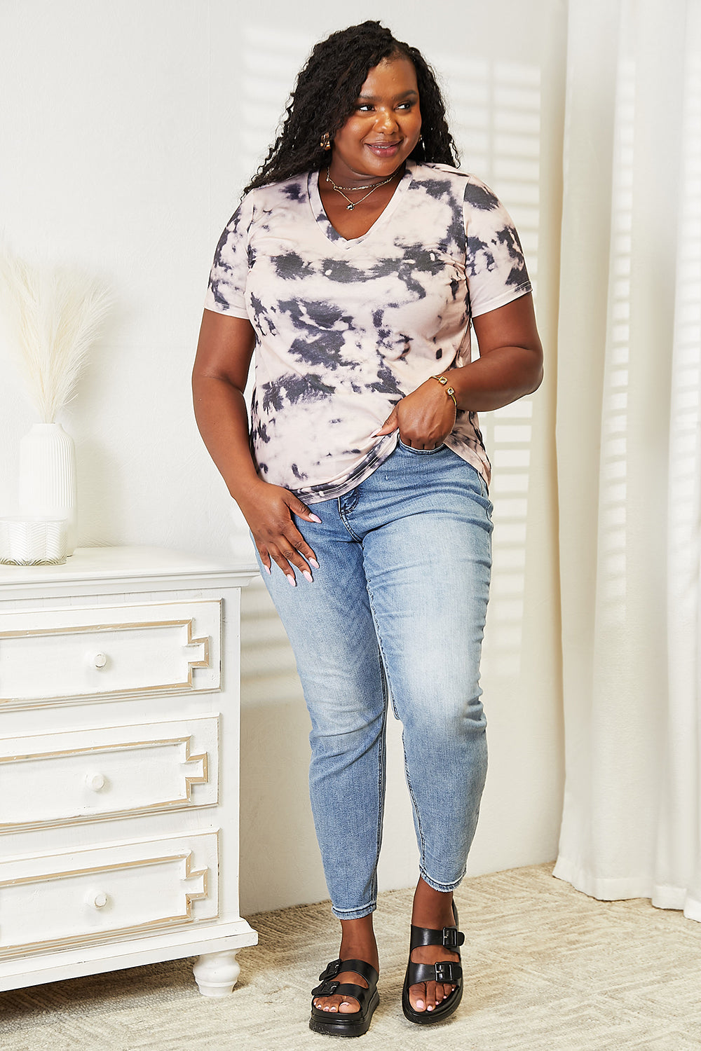 I am a Fashion Junky Tie-Dye V-Neck T-Shirt