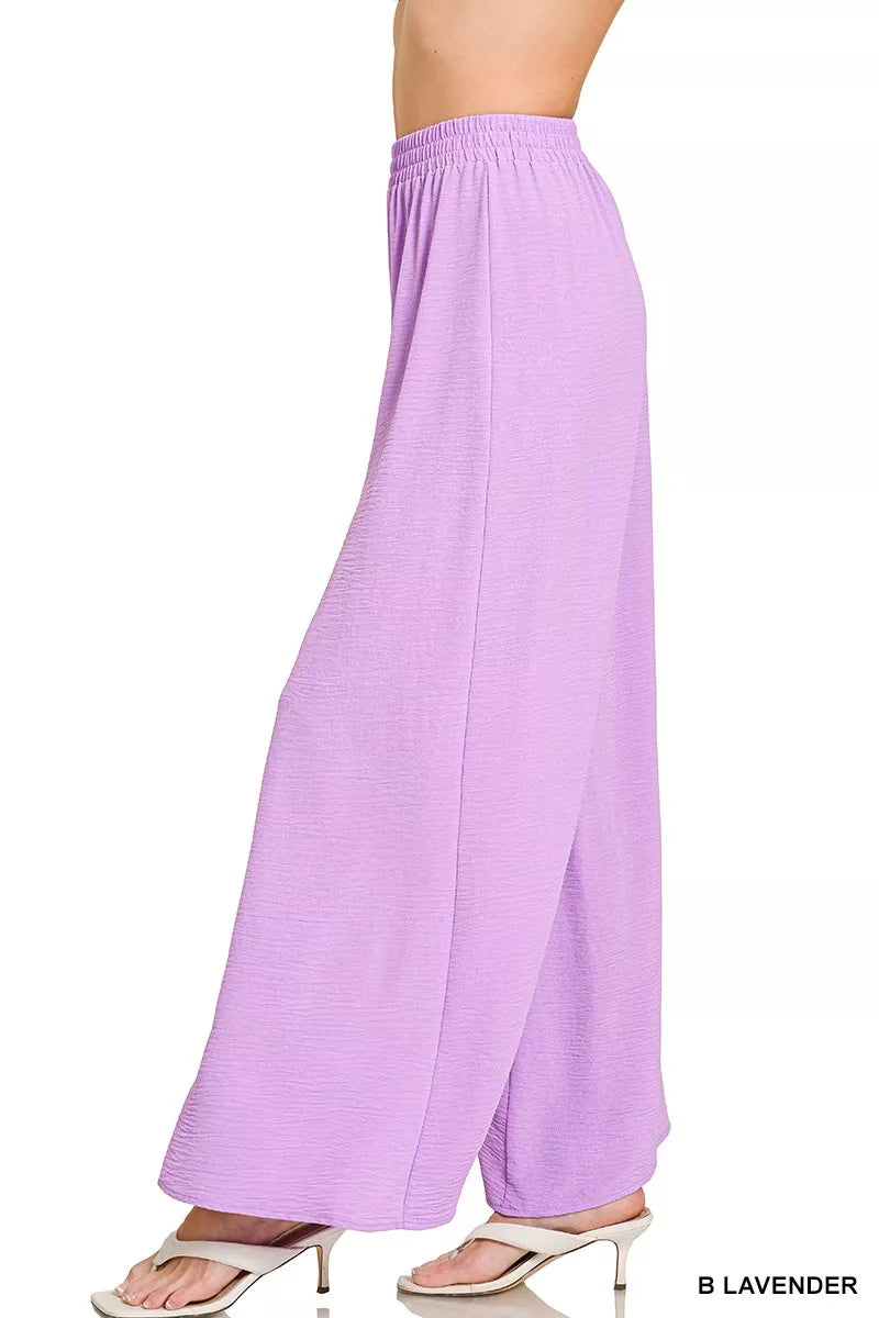 Woven Airflow Elastic Waistband Pants