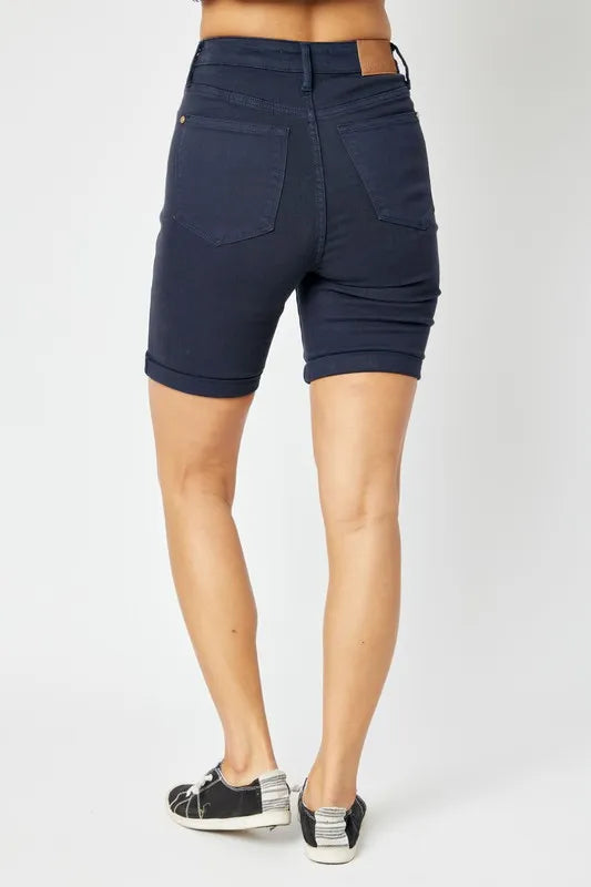 Full Size High Waist Tummy Control Bermuda Shorts