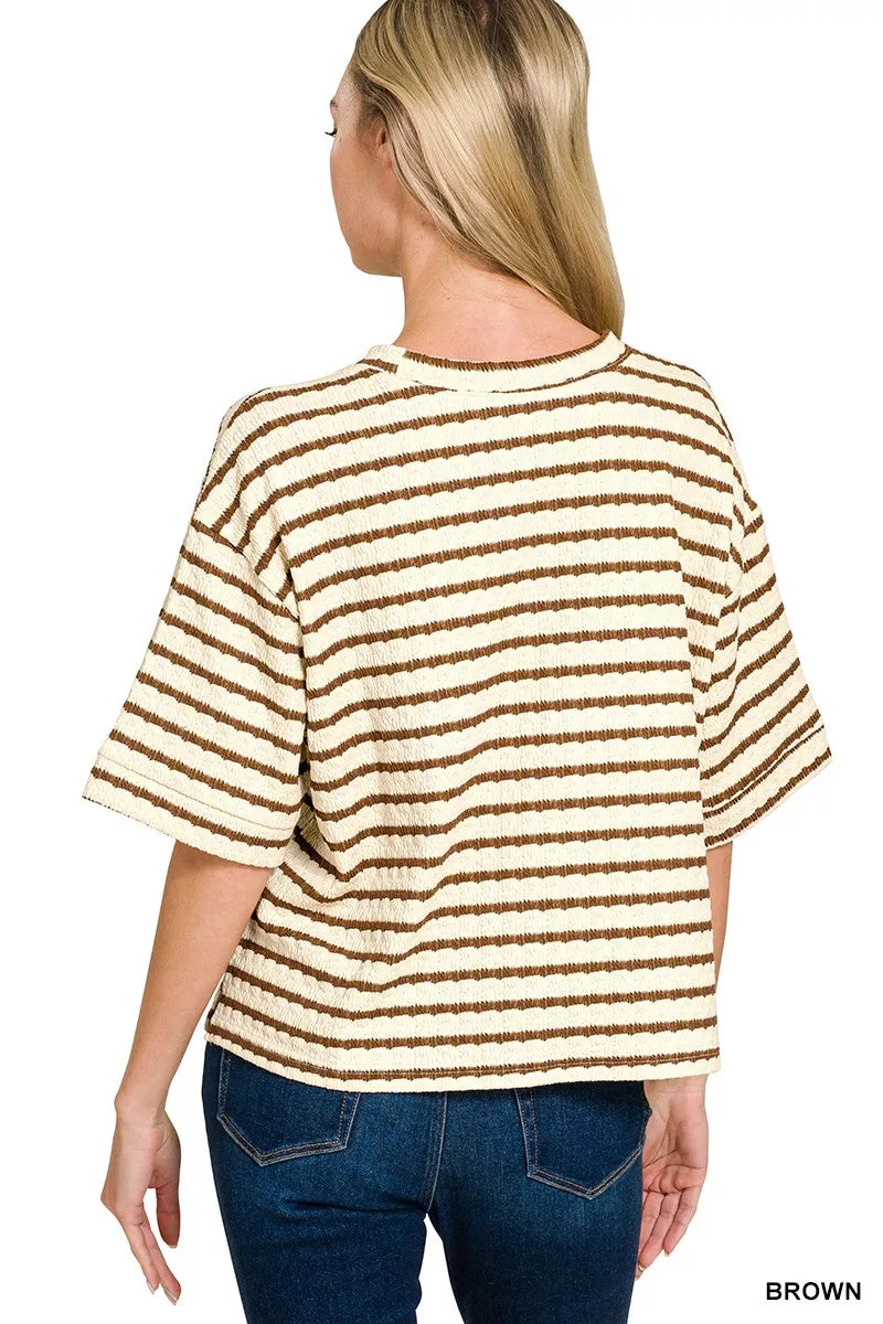 Striped Short Sleeve Tee & Shorts Set