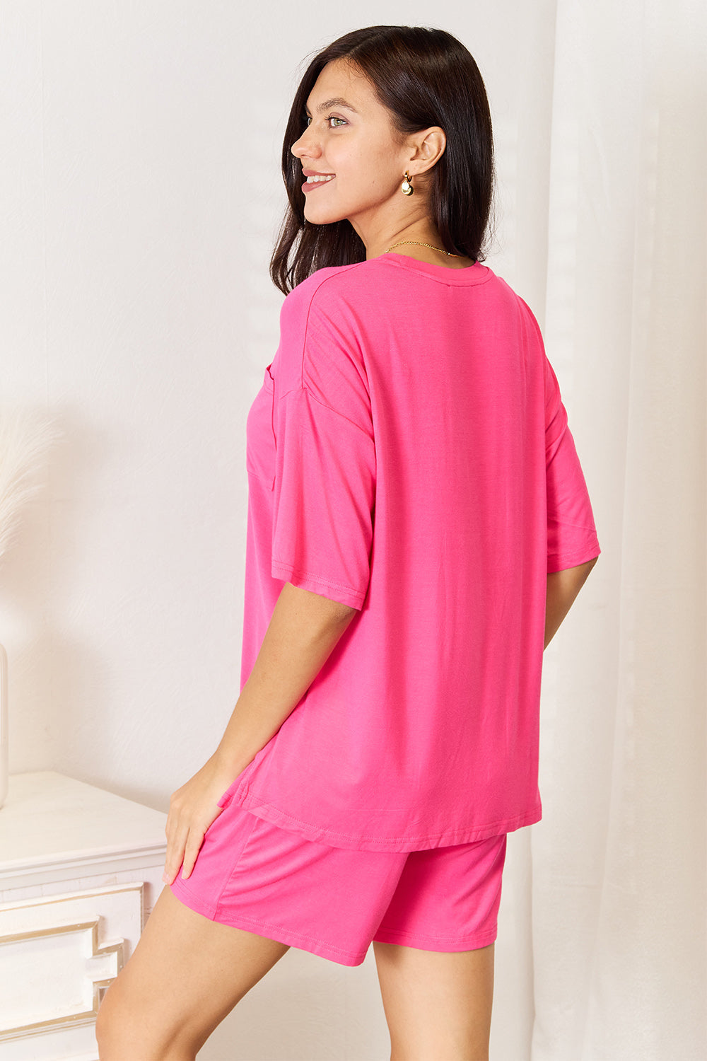 I am a Fashion Junky Full Size Soft Rayon Half Sleeve Top and Shorts Set