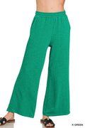 Cotton Slub Wide Leg Pants
