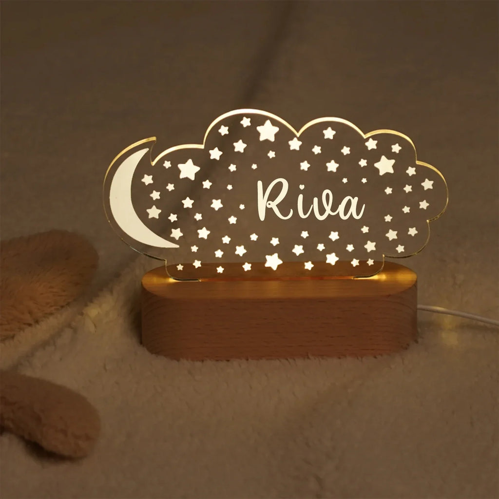 DecorBites™ Baby Kids USB Night Light Personalized Children Name Lamp Custom Nursery Newborn Bedroom Home Decoration Birthday Souvenir Gift