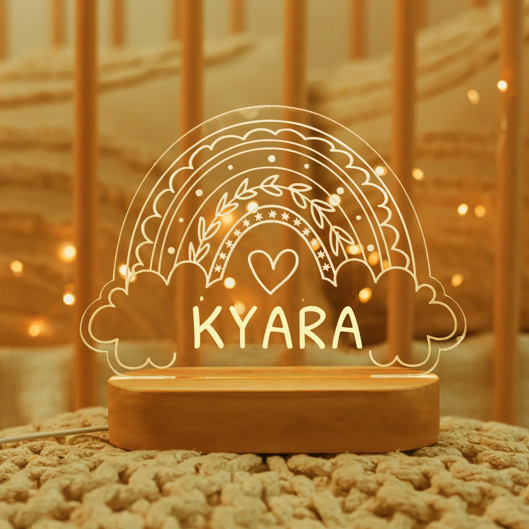 DecorBites™ Baby Kids USB Night Light Personalized Children Name Lamp Custom Nursery Newborn Bedroom Home Decoration Birthday Souvenir Gift