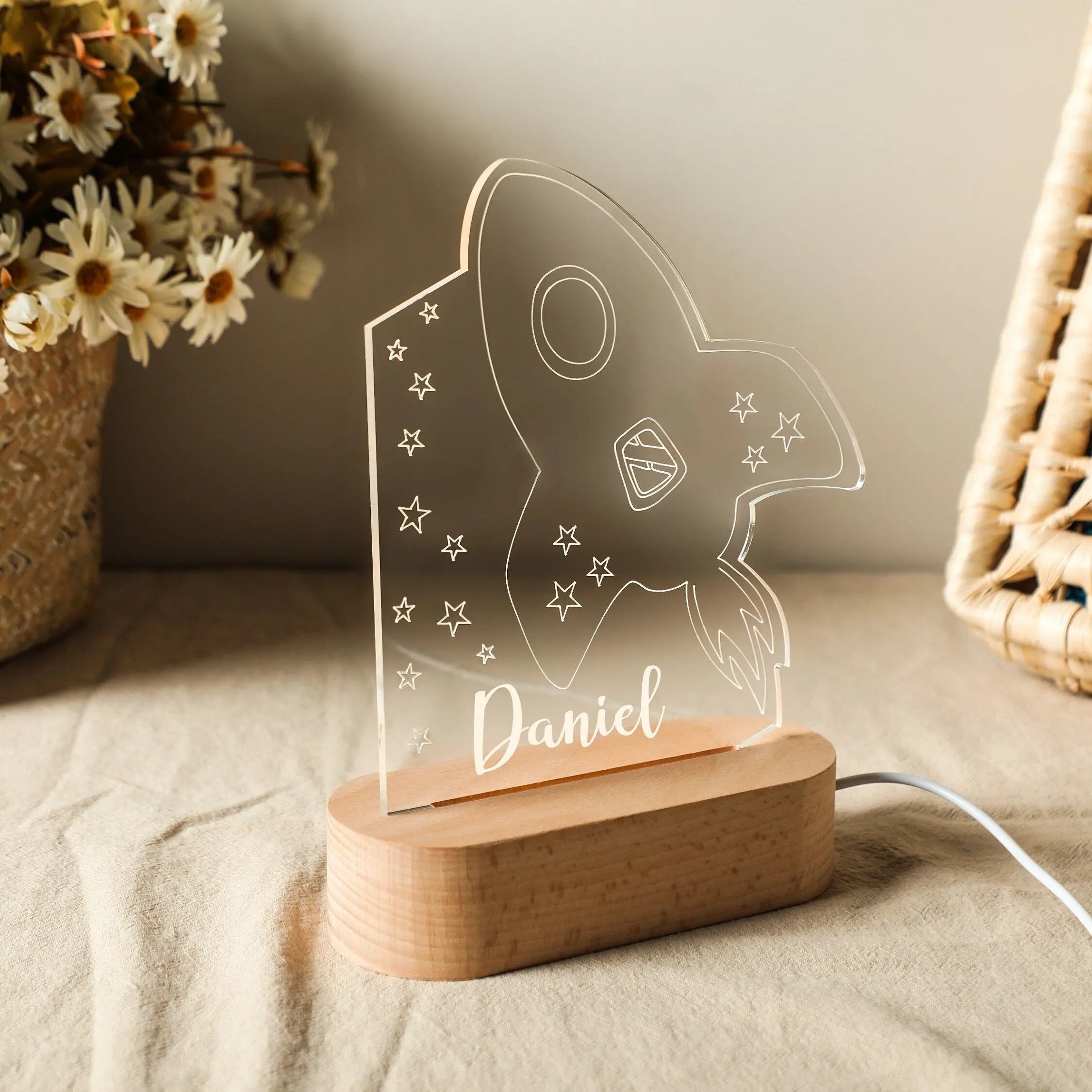 DecorBites™ Baby Kids USB Night Light Personalized Children Name Lamp Custom Nursery Newborn Bedroom Home Decoration Birthday Souvenir Gift