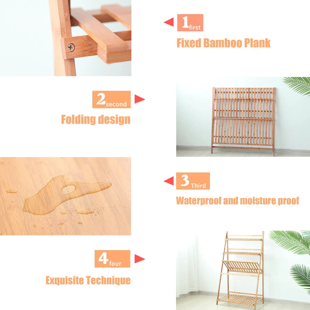 DecorBites™ Bamboo 3 Tier Plant Shelf Stand