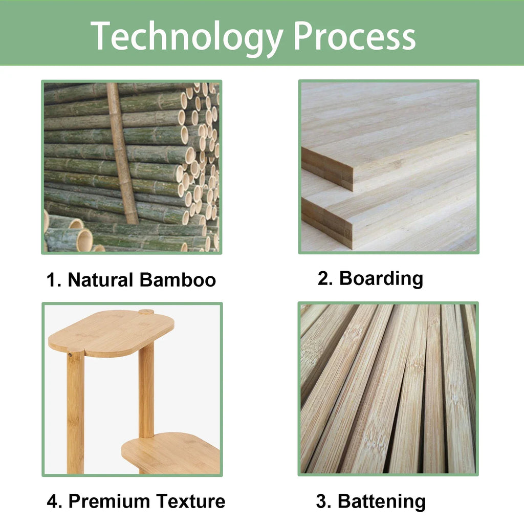DecorBites™ Bamboo Corner Plant Stand for Garden Balcony