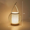 DecorBites™ Bamboo Single Restaurant Nightstand Light from South-east Asia - Wood Basket Table Lighting